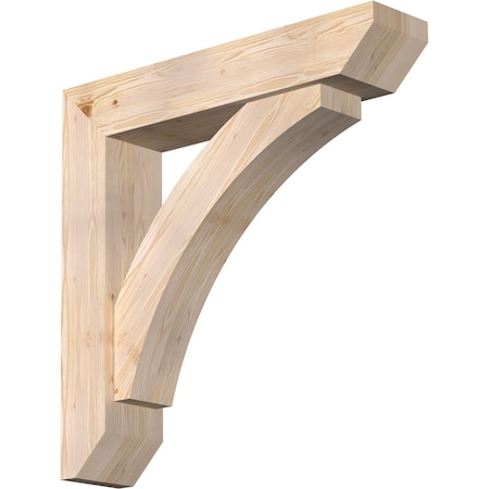 Ekena Millwork Thorton Slat Smooth Bracket w/ Offset Brace, Douglas Fir, 7 1/2"W x 36"D x 36"H BKT0806X36X36THR06SDF